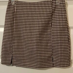 Eyeshadow Brown and White Checkered Skirt Size 3